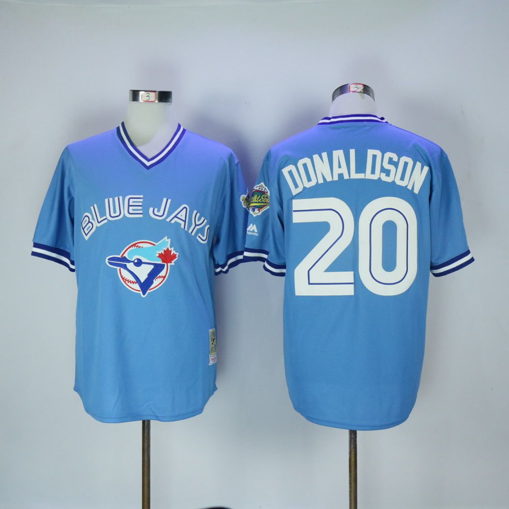 Men Toronto Blue Jays #20 Donaldson Light Blue Throwback MLB Jerseys->toronto blue jays->MLB Jersey